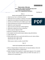 Second Semester Examinations Question Paper - Computational Genomics