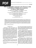 Effect of Amphiphilic Compounds On The Thermoreversible Conformational Transition of Carrageenan in Aqueous-Saline Solutions