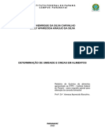 Determinação de Umidade e Cinzas em Alimentos