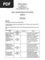 q2 MELC Based-Budget of Lesson in MAPEH 8