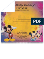 Priyansh 1st Birthday Invitation