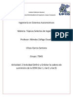 Actividad 2 Definir y Enlistar La Cadena de Suministro de La OEM (Tier 1, Tier2 y Tier3)