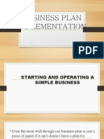 Business Plan Implementation