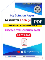 2021 (H) Financial Accounting 1 1st Semester Question Paper by My Solution Paper