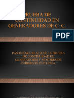 Prueba de Continuidad en Generadores de C. C