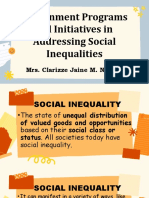 Gov't Programs and Initiative in Addresing Social Inequalities