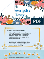 Descriptive Essay Meaning