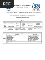 Horário e Docentes Engenharia 1º Sem 2023