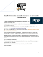 Las 7 Diferencias Entre La Venta de Un Producto y Un Servicio PDF