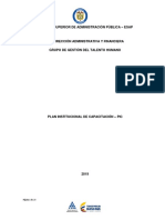 Plan Institucional de Capacitación 2019