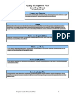 Project Quality Management Plan Template