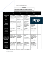 Rubric For A Five-Paragraph Essay