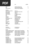 Desc Quantity General Parts