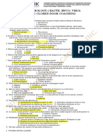 Free Closed Door Coaching Prof Arconado - Microbiology - 200 Items Key PDF