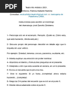 Instrucciones para Escribir Un Monólogo Teatral