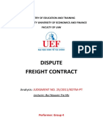 Dispute Freight Contract