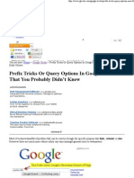 Google - Search Prefixes or Query Options