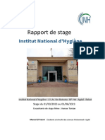 Rapport de Stage: Institut National D'hygiène