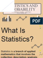 Statistics and Probability: Clariza Jane L. Metro Teacher Iii