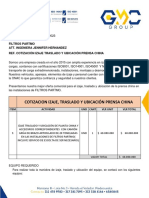 Cotizacion Izaje, Traslado Y Ubicación Prensa China