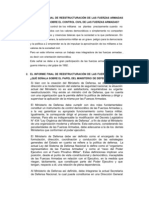 El Informe Final de Reestructuración de Las Fuerzas Armadas