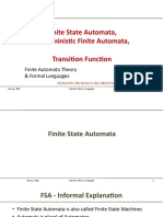 Finite State Automata, Deterministic Finite Automata, Transition Function