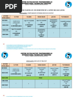 Planning de Cours Partiel Du 2ND SMT 22 235 (Jour) 1 - 035052