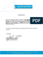 Certificado Opticentro