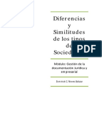 Diferencias y Similitudes de Los Tipos de Sociedades