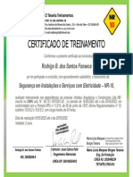 CERTIFICADO NR-10 40h - SEGURANÇA COM ELETRICIDADE Dig - 055003 PDF