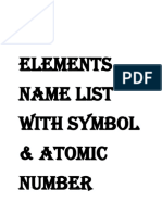 118 Elements Name List With Symbol PDF