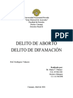 Delito de Aborto y Delito de Difamacion