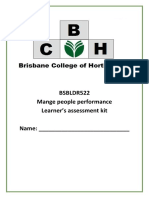 Learner's Assessment Kit BSBLDR522 Manage People Performance V 1 June 2022