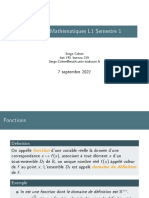 Cours de Mathématiques L1 Semestre 1: 7 Septembre 2022