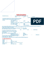 Yield Calculation