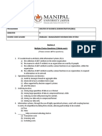 MQP - MBA - Sem2 - Management Information System (DMBA204) PDF