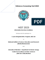 Information Brochures NEST Exam 2023