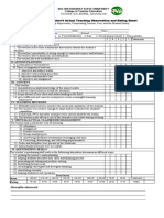 Demo Teaching Rating Sheet