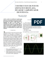 Diseño Y Cosntruccion de Fuente de Alimnetacion Regulada, Preamplificador Y Amplificador de Potencia