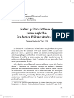 L'enfant, Prétexte Littéraire Du Roman Maghrébin, Des Années 1950 Aux Années 1980