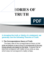 THEORIES OF TRUTH Intro To Philo 3rd Week