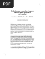 Relación Entre Educación e Ingresos en Las Regiones Geográfi Cas de Argentina