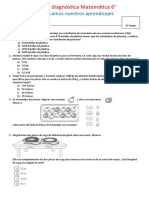 Prueba Diagnóstica Matemática 6°