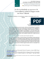 A Influência Da Escolaridade No Processo de Variação de Concordância Verbal Na Língua Usada em Serra Talhada