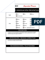 Tarjeta de Observación Preventiva: Seguridad Primero