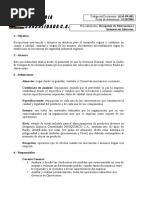 Procedimiento de Recepcion de Mercancia e Insumos.