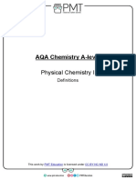 Definitions - Physical Chemistry I - AQA Chemistry A-Level