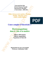 Cours Complet D'electricité 3: Électromagnétisme Dans Le Vide Et La Matière