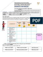 ENGLISH 4TH - Evaluación Diagnóstica