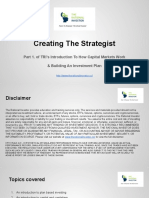 Creating The Strategist: Part 1. of TRI's Introduction To How Capital Markets Work & Building An Investment Plan